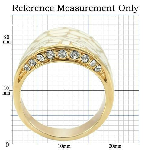 Gold Brass Ring with Top Grade Clear Crystal