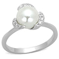 White Pearl Rhodium Ring