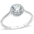 High Polish Stainless Steel Ring with AAA Clear CZ