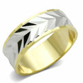 Two-Tone Gold & Rhodium Brass Band Ring
