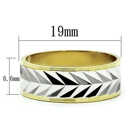 Two-Tone Gold & Rhodium Brass Band Ring